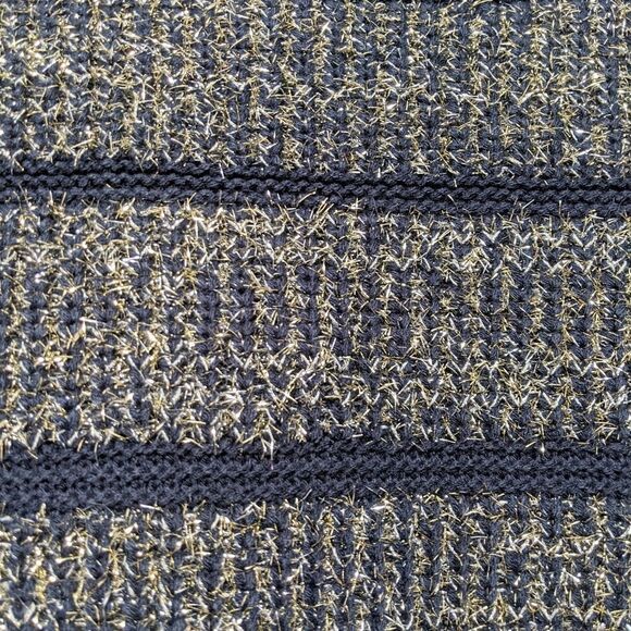 Anthropologie HWR MONOGRAM Twinkle Metallic Striped Boxy Sweater M - Picture 3 of 7